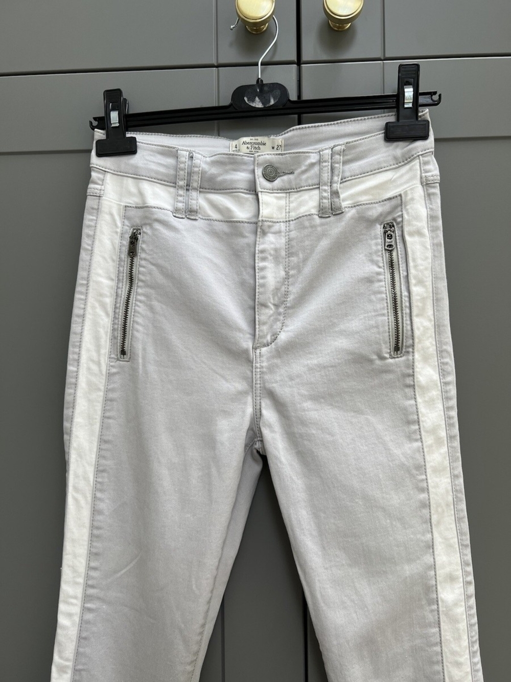 Abercrombie & Fitch White Women's Zip-Pocket Jeans